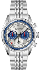 Quantum Men's Multifunction Watch Silver Dial Silver Metal Band, ADG1301.390