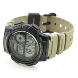 Casio Men's Watch Digital Black Dial With Beige Resin Band, AE-1000W-5AVDF