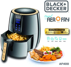 Black+Decker, Digital Air Fryer Aerofry 4 Litres, Black, AF400-B5