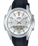 Casio, Men’s Watch Analog-Digital, Silver Dial Black Resin Band, AMW-840-7AVDF