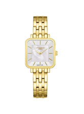 Lee Cooper Women's Analog Watch with White Mother Of Pearl Dial and Gold Stainless Steel Band, LC08380.130