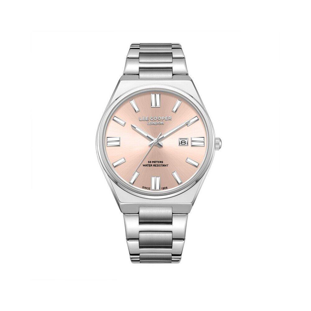 Lee Cooper Men's  Analog Watch Beige Dial With Silver Metal Band,LC08262.310