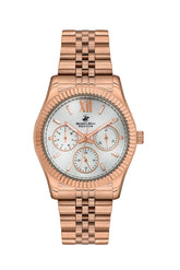 Beverly Hills Polo Club Women's Watch Analog White Dial with Rose Gold Stainless Steel Band, BP3169C.420