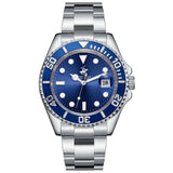 Beverly Hills Polo Club Men's Watch Analog Blue Dial with Silver Stainless Steel Band, BP3797X.390
