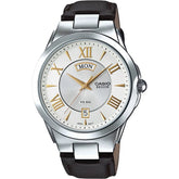 Casio, Men's Watch Beside Collection Analog, Silver Dial Brown Leather Band, , BEM-130L-7AVDF product image