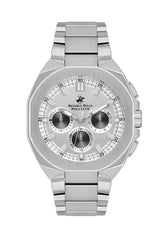Beverly Hills Polo Club Men's Watch, Analog, Silver Dial, Silver Stainless Steel Strap, BP3537X.330