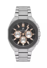 Beverly Hills Polo Club Men's Watch, Analog, Black Dial, Silver Stainless Steel Strap, BP3537X.360