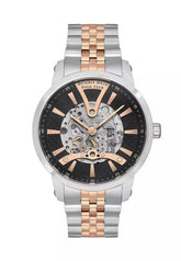 Beverly Hills Polo Club Men's Watch, Analog, Black Dial, Silver & Rose Gold Stainless Steel Strap, BP3552X.540