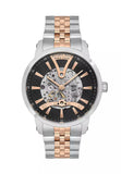 Beverly Hills Polo Club Men's Watch, Analog, Black Dial, Silver & Rose Gold Stainless Steel Strap, BP3552X.540