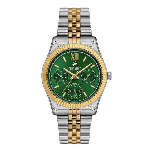 Beverly Hills Polo Club, Men's, Analog Watch, Green Dial, with Stainless Steel Band, BH-BP3169C.271