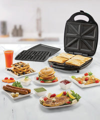Black+Decker 4 Slice Sandwich, Grill and Waffle Maker, TS4130