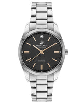 Beverly Hills Polo Club Women's Watch, Analog, Black Dial,Silver Stainless Steel Strap, BP3200C.360