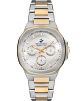 Beverly Hills Polo Club Women's Watch, Analog, Silver Dial, Silver & Gold Stainless Steel Strap, BP3275X.230