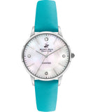 Beverly Hills Polo Club Women's Watch, Analog, White MOP Dial, Teal Leather Strap, BP3392C.320