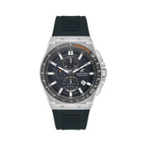 Beverly Hills Polo Club Men's Watch, Analog, Black Dial, Black Rubber Strap, BP3541X.399