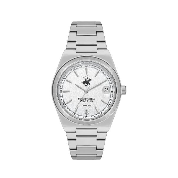 Beverly Hills Polo Club Women's Watch, Analog, Silver Dial, Silver Stainless Steel Strap, BP3562C.330