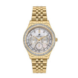 Beverly Hills Polo Club Women's Watch, Analog, Silver Dial, Gold Stainless Steel Strap, BP3563X.120