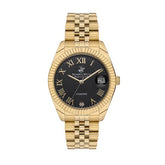 Beverly Hills Polo Club Women's Watch, Analog, Black Dial, Gold Stainless Steel Strap, BP3582C.150
