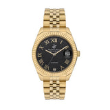 Beverly Hills Polo Club Women's Watch, Analog, Black Dial, Gold Stainless Steel Strap, BP3582C.150