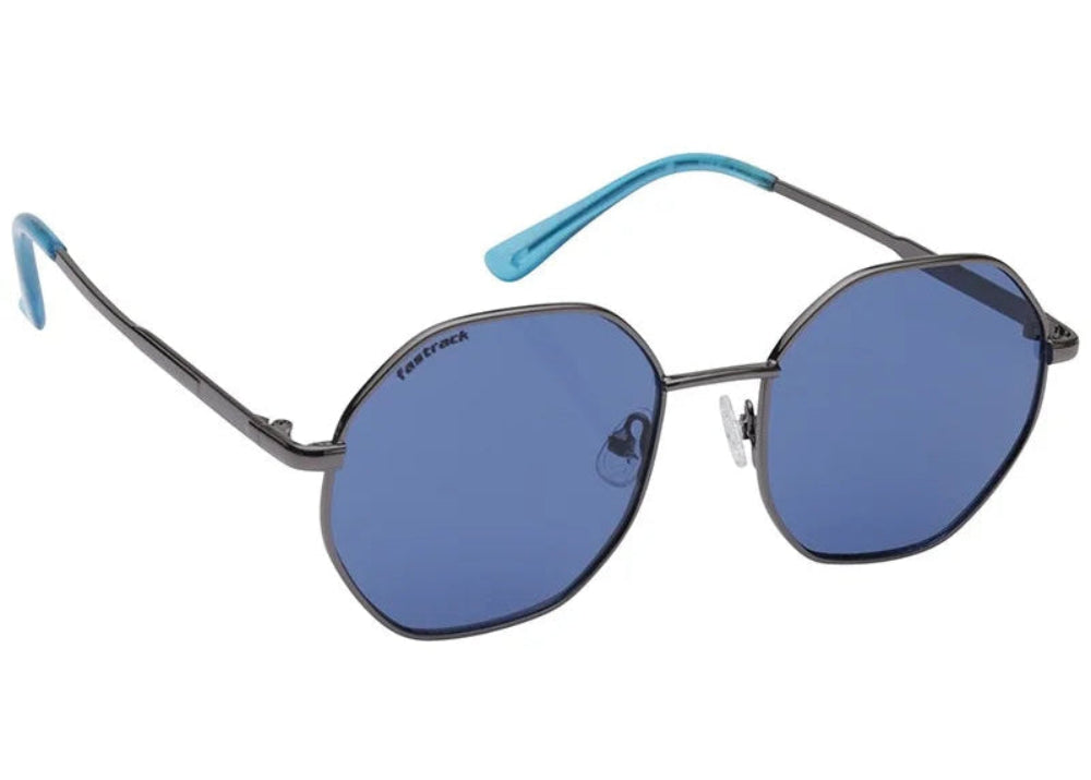 Fastrack Women's Round Sunglasses, Blue Lens, UV protected, M274BL1 - image 5