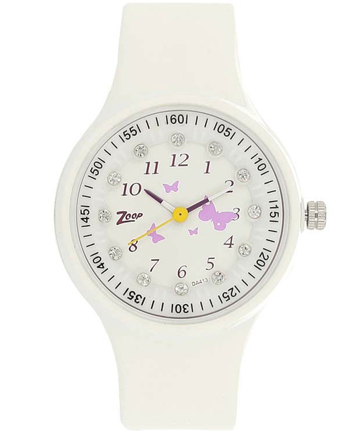 Zoop Kid's Watch Collection, White Dial White Plastic Band, 4038PP02