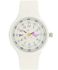 Zoop Kid's Watch Collection, White Dial White Plastic Band, 4038PP02