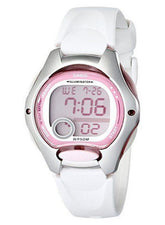 Casio Women's Watch Digital, Pink Dial White Resin Strap, LW-200-7AVDF product image