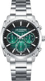 Lee Cooper Men's Multifunction Watch with Green To Black Dial and Stainless Steel Band, LC08348.370