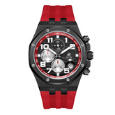 Beverly Hills Polo Club Men's Watch Analog Black Dial with Red Resin Band, BP3783X.658