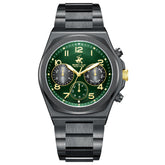 Beverly Hills Polo Club Men's Watch Analog Green Dial with Black Stainless Steel Band, BP3777X.670