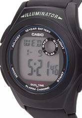 Casio Kid's Watch Digital, Black Dial Black Resin Strap, F-200W-1ADF