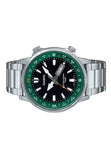 Casio Men's Watch Analog Green Dial With Silver Stainless Steel Band, MTD-130D-1A3VDF