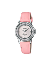 Casio, Women's Watch Fashion Collection Analog, Rose Gold Silver Dial Pink Leather Band, LTP-1391L-4A2VD