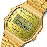 Casio, Unisex Watch Vintage Collection Digital, Gold Dial Gold Stainless Band, A168WEGM-9DF