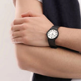 Casio, Men's Watch Analog, White Dial Black Resin Band, MQ-24-7BLDF product image