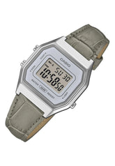 Casio Men's Digital Watch with Grey Leather Strap, LA680WEL-8A2DF