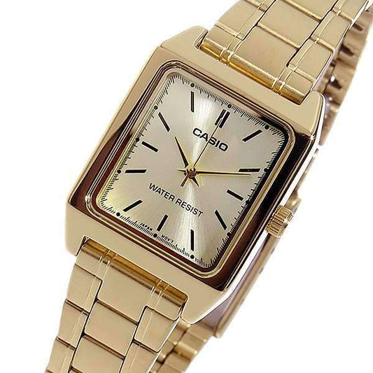 Casio Women's Watch Analog, Champagne Dial Gold Stainless Steel Strap, LTP-V007G-9EUDF