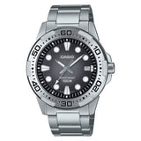 Casio  Men's  Divers Style 100 m Water Resist Grey Dial With Stainless Steel Band, MTD-140D-1AVDF