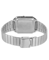 Casio Vintage Unisex Watch Digital Red Dial With Silver Stainless Steel Band, CA-500WE-4BDF
