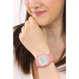 Casio Women Watch Digital, Silver Dial Pink Resin Strap, W-218HC-4AVDF
