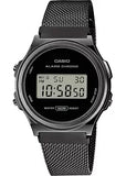 Casio, Unisex Watch Digital Black Dial Black Stainless steel Band, A171WEMB-1ADF