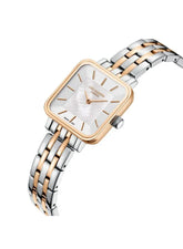 Lee Cooper Women's Analog Watch with White Mother Of Pearl Dial and Silver/Rose Gold Stainless Steel Band, LC08380.530