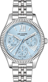 Lee Cooper Women's Multifunction Watch Blue Dial With Silver Metal Band,LC07333.300