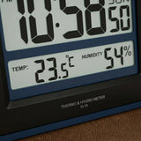Casio Digital Wall & Desktop Clock | Thermometer & Hygrometer | Matte Blue, ID-16S-2DF