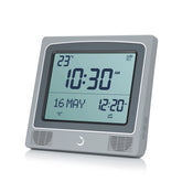 Alfajr Wall/Table Islamic Prayer Clock Digital Grey With Azan Sound And Prayer Times, CW-15