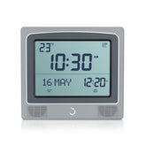 Alfajr Wall/Table Islamic Prayer Clock Digital Grey With Azan Sound And Prayer Times, CW-15