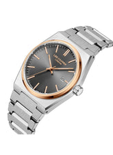 Lee Cooper Men's Date Analog Watch with Gunmetal Dial and Stainless Steel Band, LC08196.560