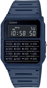 Casio Unisex Calculator Digital Watch, Black Dial Blue Resin Strap, CA-53WF-2BDF