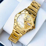 Seiko 5 Sports Analog Men's Watch with Day and date and Gold Dial with Gold Stainless Steel strap,SNZ460J