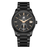 Beverly Hills Polo Club Men's Watch Analog Black Dial with Black Stainless Steel Band, BP3772X.060